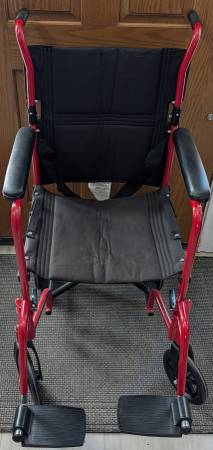Probasics 9201 Red Lightweight Transport Chair 16" Wheelchair Seat 300 1