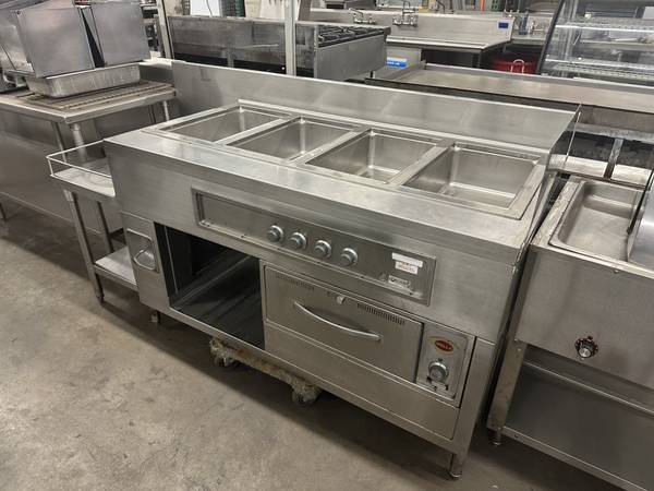 Stainless Steel Heavy-Duty Four Pan Electric Sealed Table 120V 1