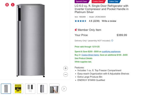 Brand New 6 Cubic Feet Refrigerator (2 year warranty) 1