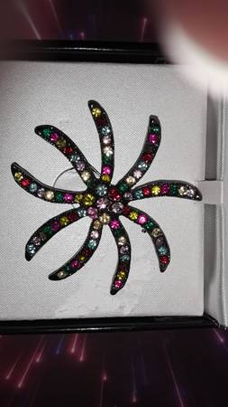 multi-colored rhinestone pin 1
