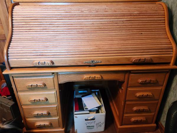 Oak Roll Top Desk 1