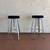 One Set Of 2 Round Stainless Steel Adjustable Height Bar Stools 1 thumbnail