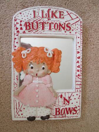 I Like Buttons 'N Bows Wall Mirror 1