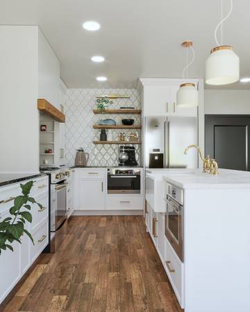 Solid Wood and Soft-Close Kitchen Cabinet 1