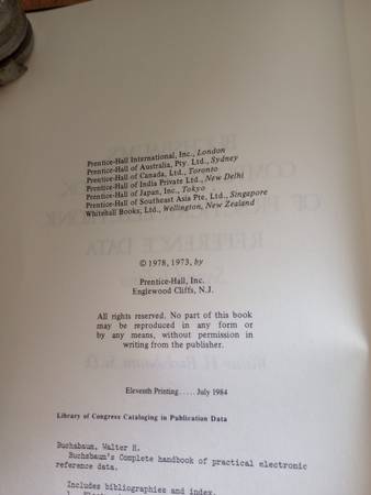 Manual Completo de Datos de Referencia Prácticos de Electrónica de Buchsbaum - $20 (Madison)63471318572547122
