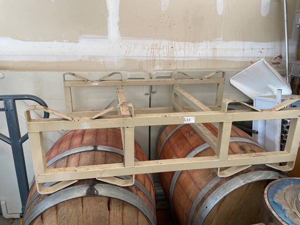 Wine Barrel Racks (x2) each hold 2 60gal wine barrels 1
