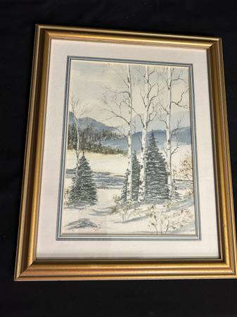 Winter Scene Watercolor Painting 1