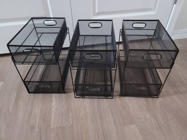 3x 2 tier storage shelves $20 each 1
