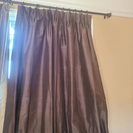 Restoration Hardware Paneles de cortinas francesas de seda Dupioni marrón chocolate - $200 (Mukilteo)63471460819203123