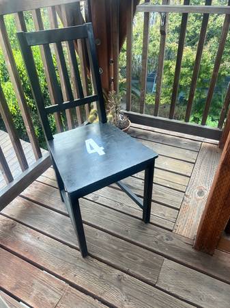 "Number 4" Black Wooden Chair 1