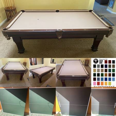 SPENCER MARSTON BILLIARDS POOL TABLE ready to go new felt setup includ 1