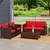 New 4 Pieces Patio Furniture Sets Rattan Chair Wicker Conversation Sofa Set Outd 2 thumbnail