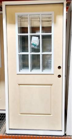 New 36" 9 Lite LH Inswing Fiberglass Exterior Entry Door 1
