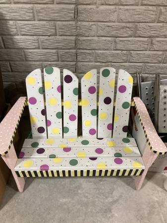 Wood Bench for a Child, Hand Painted 1