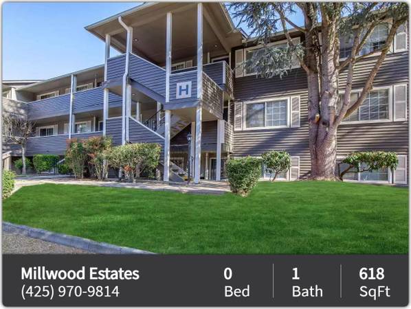 $1,553 / 618ft2 - Magnificent landscaping at Millwood Estates. Studio available! (Lynnwood - Martha Lake)63688352322563121