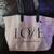 Victoria’s Secret Love Signature Pink and White Stripe Large Tote Bag 1 thumbnail