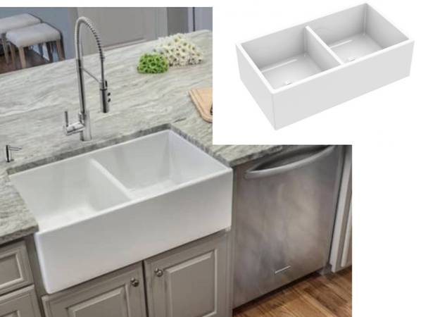 New 33" IPT Fireclay Kitchen Farmhouse Sink 1