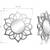 Wall Mirror Round Silver Framed Flower Six Petal Contemporary 6 thumbnail