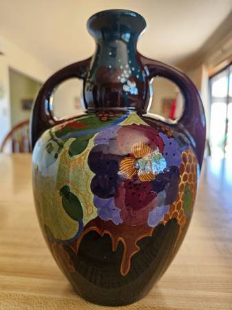 ART DECO 2 HANDLED GOUDA VASE-1920S 1