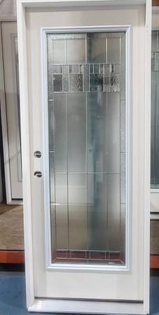 New 32" Full Deco Glass RH Inswing Fiberglass Exterior Entry Door 1
