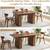 Modern Farmhouse Expandable Kitchen Table with Carved Line Base 4 thumbnail