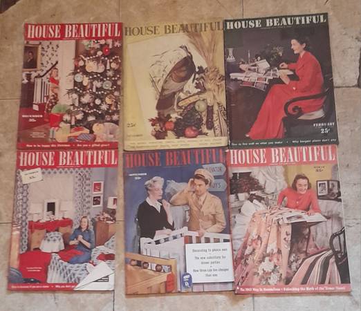Six 1941 to 1943 House Beautiful Magazines 1
