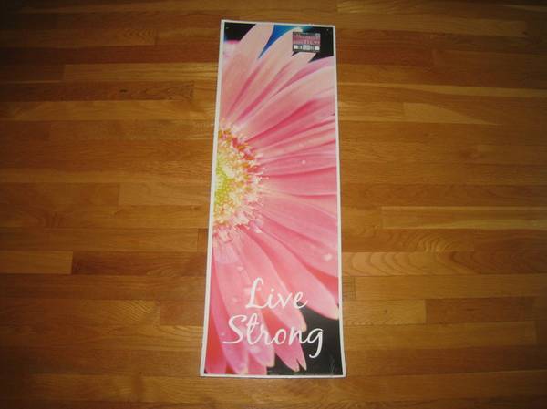 New in Plastic Wrap: Cute Pink Flower Live Strong Poster!, Retail $17! 1