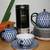 Tea Set "Cobalt Net" - 22 pieces. NEW! 22-karat gold accents. ЛФЗ. 1 thumbnail