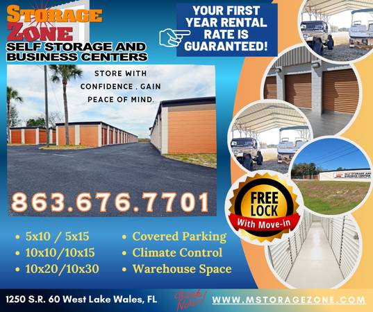 $49 Almacenamiento de Lake Wales~ Unidades/Espacio/Estacionamiento/Control Climático (Lake Wales)64149651561345120
