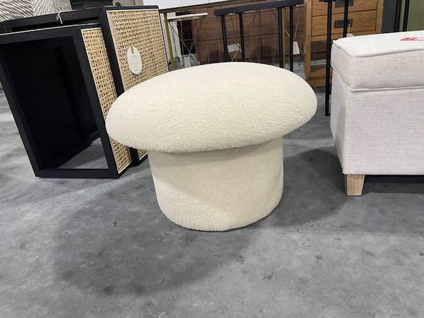Maddalena Mushroom Stool Cream Boucle Footstool Ottoman 1