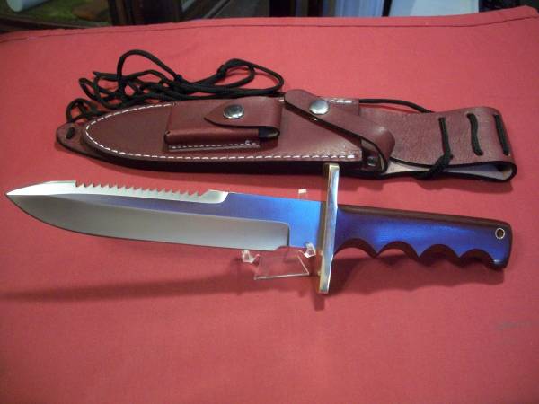 Randall Knife Model 14 Copy w/ Saw Teeth & Brown Micarta Handle 1