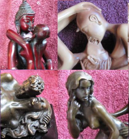 EROTIC FIGURINES Cast Bronze Sculpture Couples Mature Audience 1