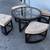 Round Glass Table with 4 chairs/stools Modern Cocktail (G62) 4 thumbnail
