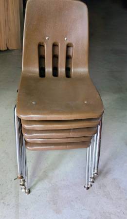 Stackable Brown Plastic Chairs 1