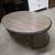 Gray Rustic Oval Coffee Table on Wheels 3 thumbnail