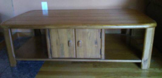 Solid Oak Coffee and Two End Tables 1