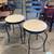 AMAZING PAIR OF MODERN BLACK METAL BAR STOOLS AT CHARMAINE'S 1 thumbnail