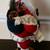 🎅NEW VINTAGE 17" Old fashioned Santa Claus Doll figure bear wood base 4 thumbnail