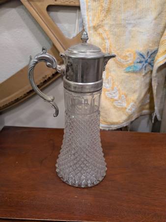 Silver and glass wine decanter 1