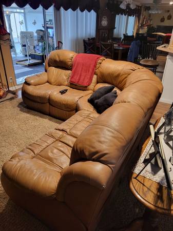 leather dual recliner sofa seats 5 1