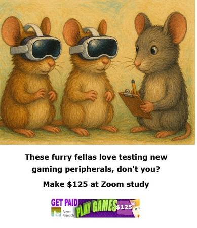 Virtual Reality headset playtests/gaming peripherals at home study 1