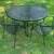 Heavy wrought iron patio set large table and 4 barrel chairs w/ side t 1 thumbnail