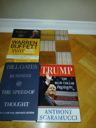 4 hardcovers - BILL GATES / TRUMP / WARREN BUFFETT 1