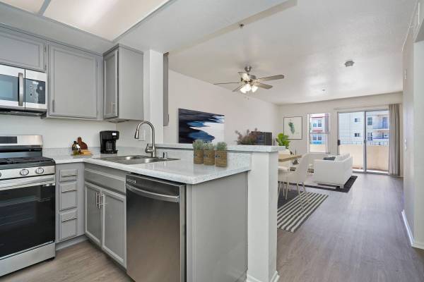 $2,629 / 2br - 842ft2 - 2 dormitorios, Mantenimiento en el lugar, Encimeras de granito de diseño (930 Figuroa Terrace, Los Ángeles, CA)63857623946755123
