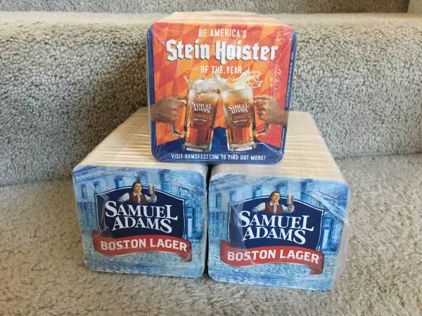 125 Beer Coasters Sealed Sam Adams Steinhoister $15 EACH 1