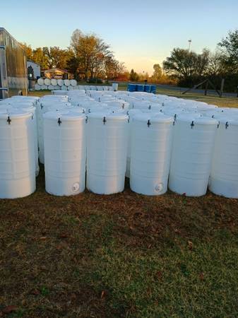 FOOD GRADE 75-80 GALLON barrels with lids 1