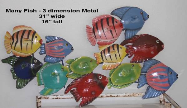 Multi Fish 3d Metal Wall Sculpture 1