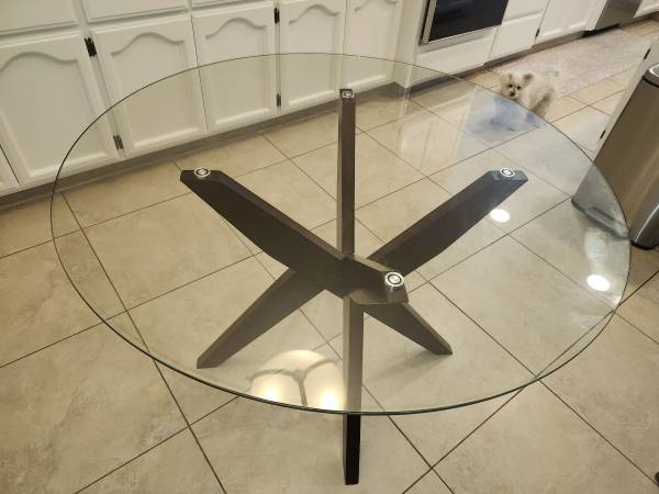4 person dining dinner room glass table 1