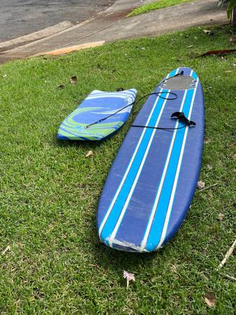 Soft top surfboard and boogie board 1