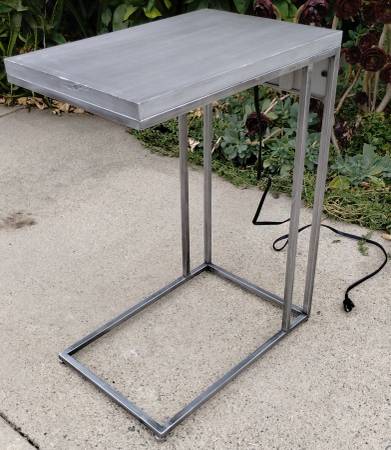 lightweight bed table with outlets and USB charge port 1